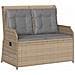 Panca Reclinabile da Giardino con Cuscini Beige in Polyrattan - Foto miniatura 1