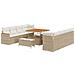 Set Divano da Giardino con cuscino 11 pcs Beige Poly Rattan - Foto miniatura 1