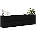 Mobile TV con cassetto Nero 182 x 34 x 50 cm Legno multistrato - Foto miniatura 3