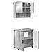 Set di mobili per il bagno con porta 2 pcs Grigio Sonoma - Foto miniatura 1