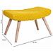 Panca In Legno E Cotone 67x30x43h Cm Giallo - Foto miniatura 3