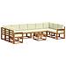 Set di divani da esterno con cuscino 11 pcs Naturale e Crema - Foto miniatura 1