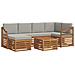 Set divani con cuscino 7 pcs Grigio Naturale e Chiaro - Foto miniatura 1
