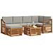 Set divani con cuscino 7 pcs Grigio Naturale e Chiaro - Foto miniatura 3