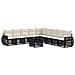Set Divano da Giardino 10 pcs Nero e Bianco Crema polyrattan - Foto miniatura 1