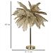 Lampada Da Tavolo Palm Cammello In Metallo Dorato Con Piume Di Struzzo - Foto miniatura 6