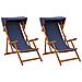 Lettino 2 pcs 3 Posizione Legno di Eucalipto Massello Blu - Foto miniatura 1