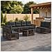 Set Divano da Giardino 9 pz Grigio e Grigio Scuro polyrattan - Foto miniatura 6
