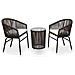 Set Da Bistro 3 Pz Con Cuscini In Rattan Pvc Marrone - Foto miniatura 1