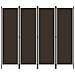 Paravento A 4 Pannelli Marrone 200x180 Cm - Foto miniatura 1