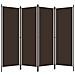 Paravento A 4 Pannelli Marrone 200x180 Cm - Foto miniatura 2