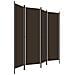 Paravento A 4 Pannelli Marrone 200x180 Cm - Foto miniatura 3