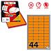 Etichetta Adesiva A / 406 Arancio Fluo 100fg A4 47,5x25,5mm (44et / fg) Markin - Foto miniatura 1