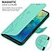 Custodia Compatibile Con Huawei Mate 20 In Turchese Fiore - Coperchio Protettivo In Design Floreale Con Chiusura Magnetica, Funzione Stand E Slot Per Carte - Foto miniatura 7