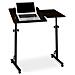 10020541 46 Tavolino Per Notebook / laptop Con Rotelle Regolabile In Altezza Legno Nero 50x80x110 Cm - Foto miniatura 1