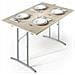 Tavolo Pieghevole Arnica, Tavolo Da Campeggio Con Gambe Pieghevoli In Metallo, Tavolo Da Pranzo Moderno Multiuso, 100% Made In Italy, 125x75h80 Cm, Rovere E Grigio - Foto miniatura 4
