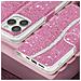 Custodia Per Iphone 14 Pro Paillette Disco Portafoglio Supporto Video Rosa - Foto miniatura 2