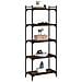 Libreria A 5 Ripiani Rovere Fumo 60x30x154 Cm Legno Multistrato - Foto miniatura 3