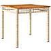 Tavolo Da Giardino Beige 80x80x75 Cm Polyrattan E Legno Acacia - Foto miniatura 2