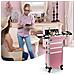 Trolley Makeup 4in1 Valigetta Rosa Trucco Estetista Beauty Case Ruote Staccabili - Foto miniatura 3