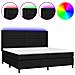 Letto A Molle Materasso E Led Nero 200x200cm In Tessuto - Foto miniatura 1