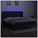 Letto A Molle Materasso E Led Nero 200x200cm In Tessuto - Foto miniatura 2