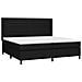 Letto A Molle Materasso E Led Nero 200x200cm In Tessuto - Foto miniatura 3
