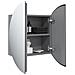 Armadio da Bagno con Specchio Rotondo e LED Grigio 47x47x17,5cm - Foto miniatura 5