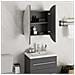 Armadio da Bagno con Specchio Rotondo e LED Grigio 47x47x17,5cm - Foto miniatura 4