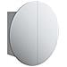 Armadio da Bagno con Specchio Rotondo e LED Grigio 47x47x17,5cm - Foto miniatura 1