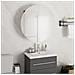Armadio da Bagno con Specchio Rotondo e LED Grigio 47x47x17,5cm - Foto miniatura 2