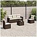 Set Divano da Giardino 6 pz con Cuscini Marrone in Polyrattan - Foto miniatura 2