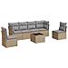 Set Divani da Giardino 7 pz con Cuscini Beige in Polyrattan - Foto miniatura 1