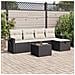 Set Divano da Giardino 6 pz con Cuscini Nero in Polyrattan - Foto miniatura 2