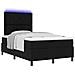 Letto Box Spring con Materasso e Luce LED Nero 120x190 cm Tessuto - Foto miniatura 1