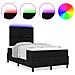 Letto Box Spring con Materasso e Luce LED Nero 120x190 cm Tessuto - Foto miniatura 4