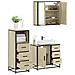 Set Mobili da Bagno 3 pz Rovere Sonoma in Legno Multistrato - Foto miniatura 2