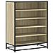 Scarpiera Rovere Sonoma 75x38x97,5 cm Legno Multistrato Metallo - Foto miniatura 1