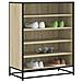 Scarpiera Rovere Sonoma 75x38x97,5 cm Legno Multistrato Metallo - Foto miniatura 2