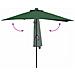 Parasol da giardino metà Verde 294 x 150 x 224 cm Tessuto - Foto miniatura 9