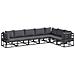 Set Divano da Giardino con cuscino 7 pcs Nero Alluminio - Foto miniatura 1