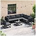 Set Divano da Giardino con cuscino 7 pcs Nero Alluminio - Foto miniatura 3