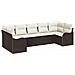 Set Divano da Giardino 7 pcs Marrone e bianco Poly Rattan - Foto miniatura 1
