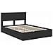 Letto con Contenitore Nero 140 x 190 cm Legno multistrato - Foto miniatura 4