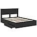 Letto con Contenitore Nero 140 x 190 cm Legno multistrato - Foto miniatura 5
