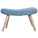 Panca In Legno E Cotone 67x30x43h Cm Blu - Foto miniatura 2