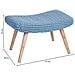 Panca In Legno E Cotone 67x30x43h Cm Blu - Foto miniatura 3