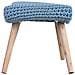 Panca In Legno E Cotone 67x30x43h Cm Blu - Foto miniatura 4