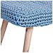 Panca In Legno E Cotone 67x30x43h Cm Blu - Foto miniatura 5