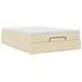 Struttura Letto Pouf con Materasso Crema 140x190 cm in Tessuto - Foto miniatura 6